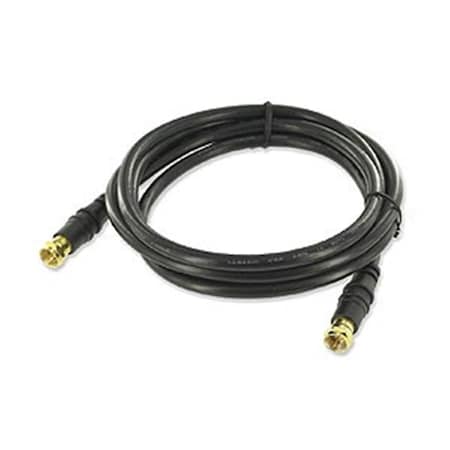 FIVEGEARS RG6 Coaxial Cable with Gold F Connector 50 Ft Black FI67344